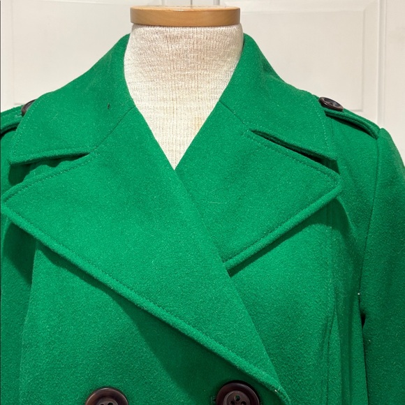 Old Navy sz L Kelly green wool blend preppy pea coat - Picture 2 of 10